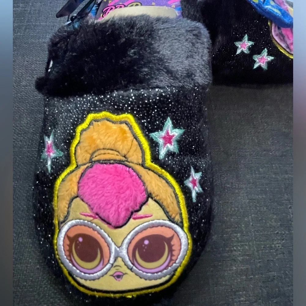 L.O.L. Surprise! Black and Pink Slippers
